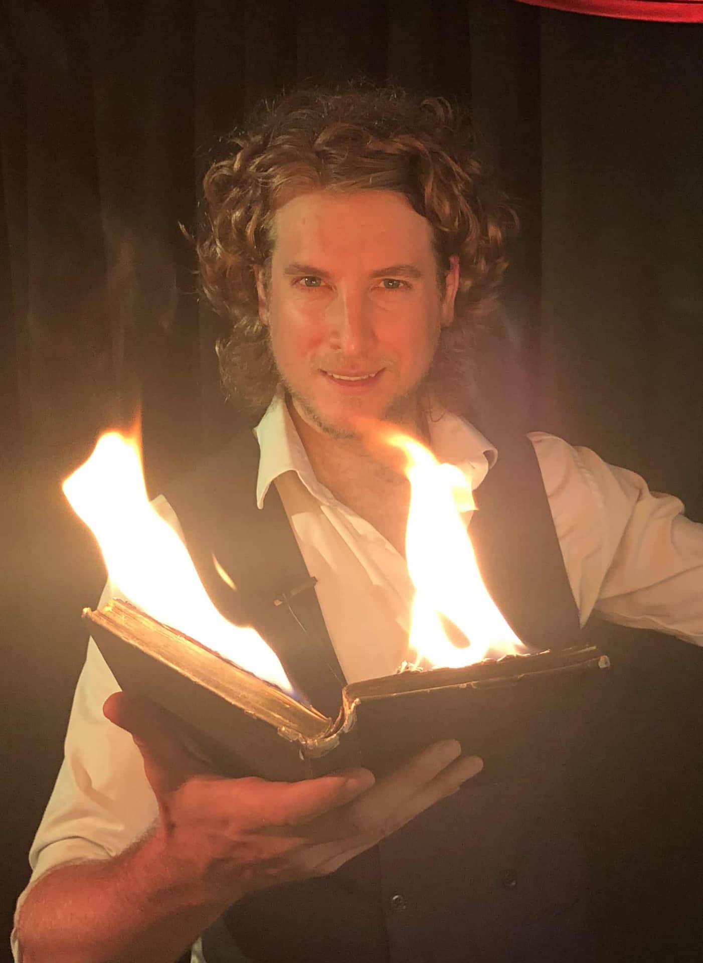 Online magic show Greenwich fire
